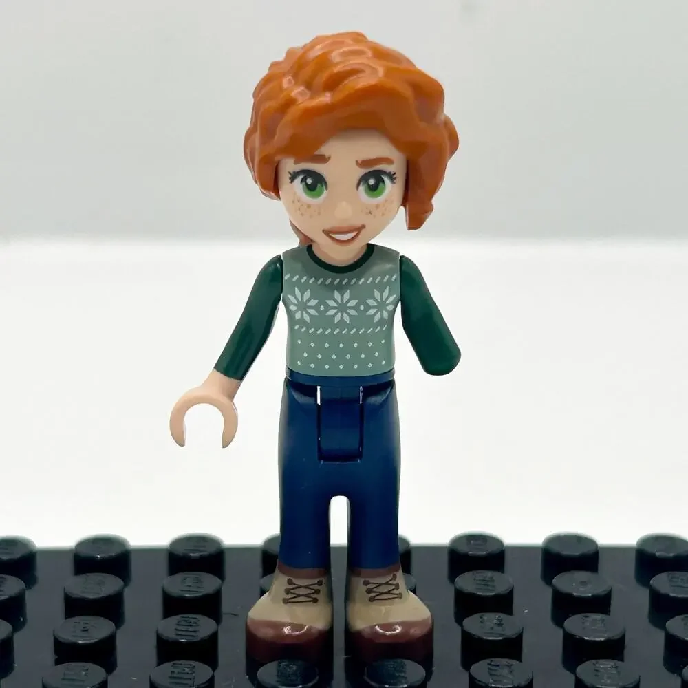 Lego New Friends Autumn Sand Green Sweater Vest Dark Blue Trousers Minifigure